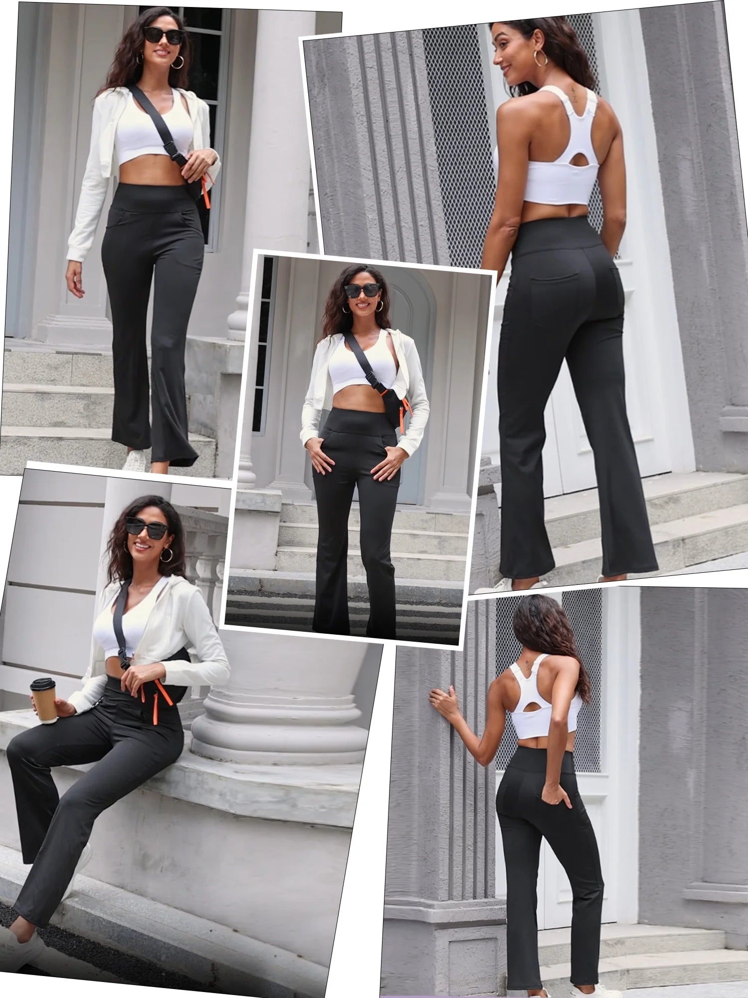 Womens Yoga Pants Flare Legging with Pockets Bootcut High Waist Lightweight Bottoms Workout Activewear Purple 3XL