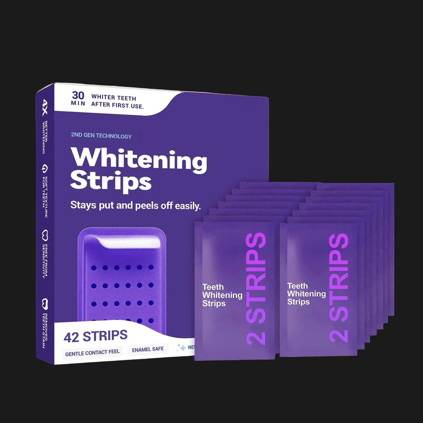 Purple Teeth Whitening Strips Oral Cleaning 