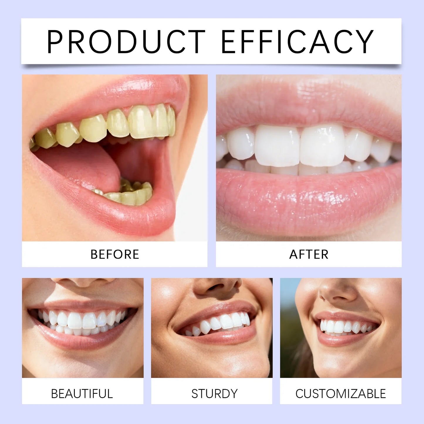 Purple Teeth Whitening Strips Oral Cleaning 