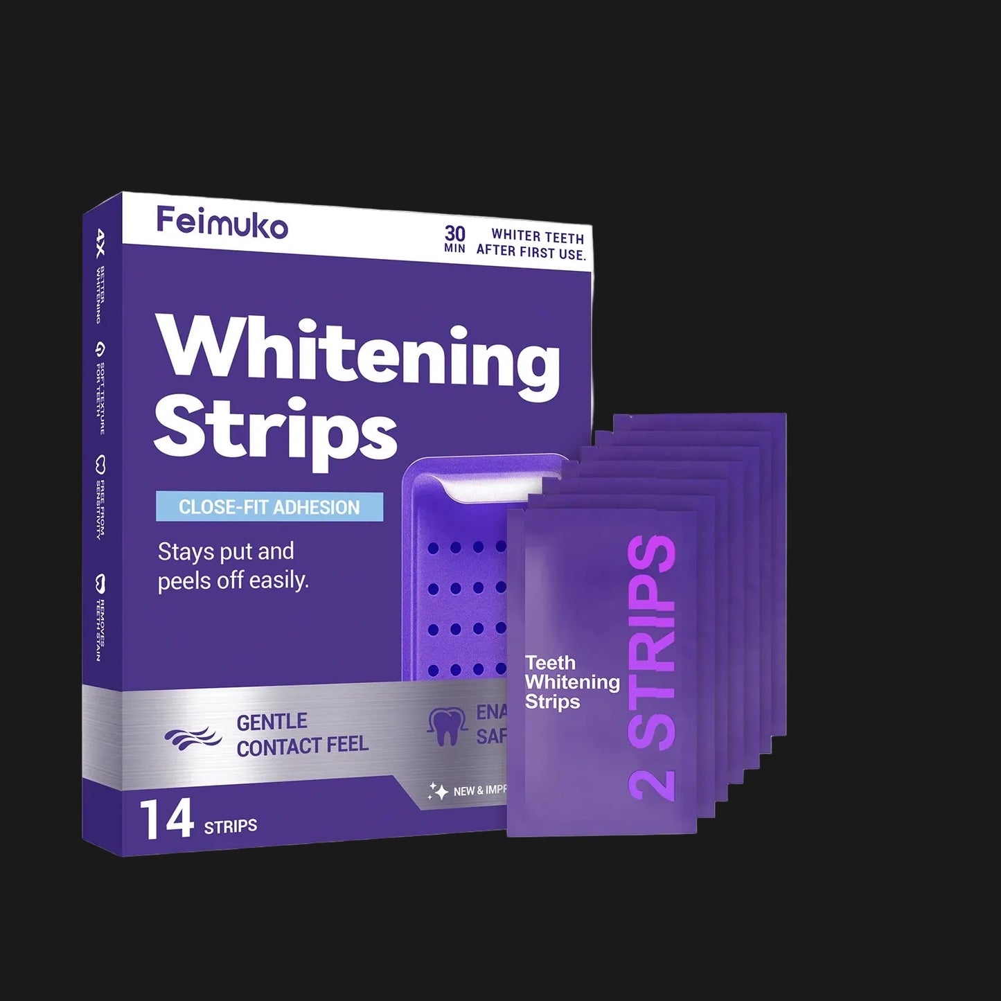 Purple Teeth Whitening Strips Oral Cleaning 