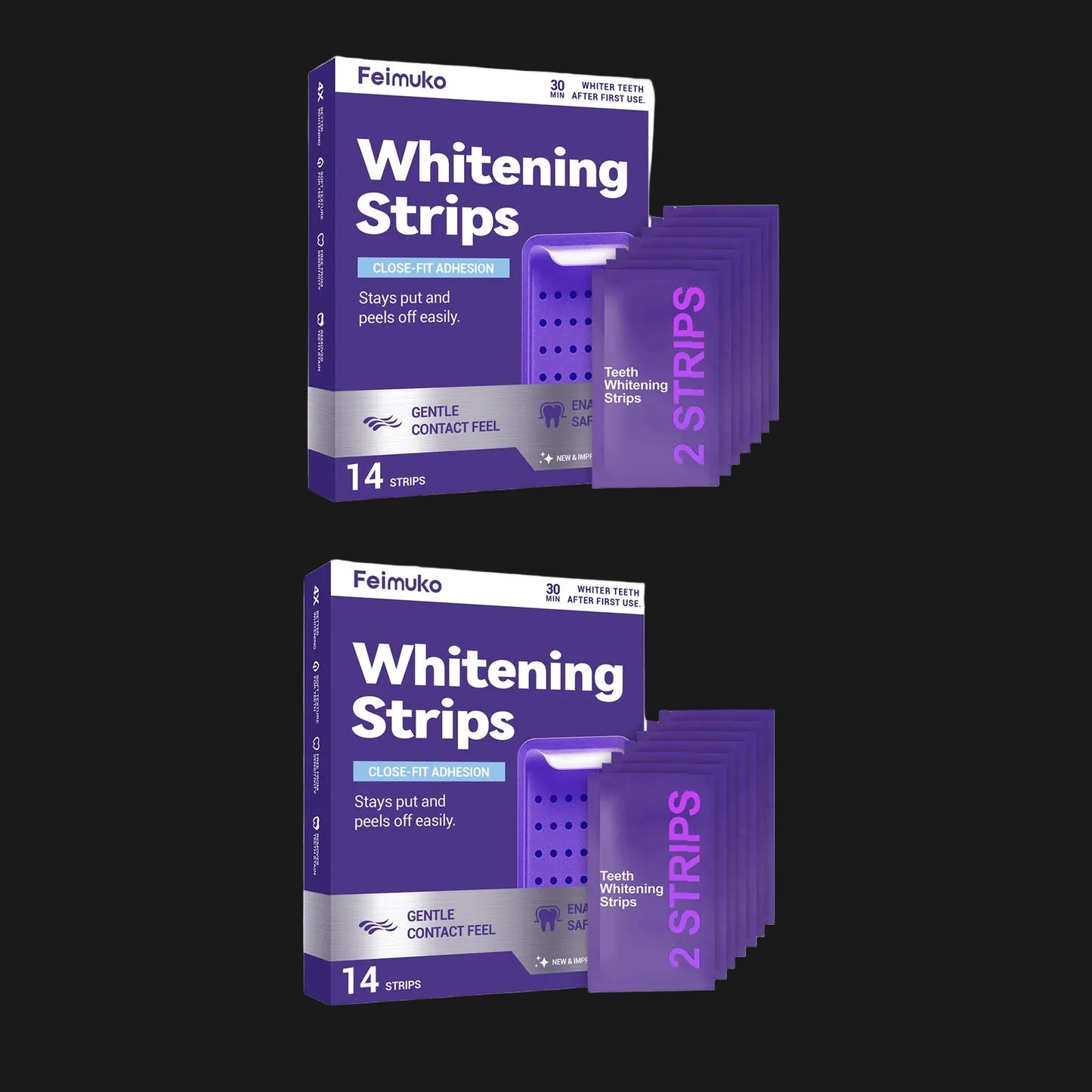 Purple Teeth Whitening Strips Oral Cleaning 